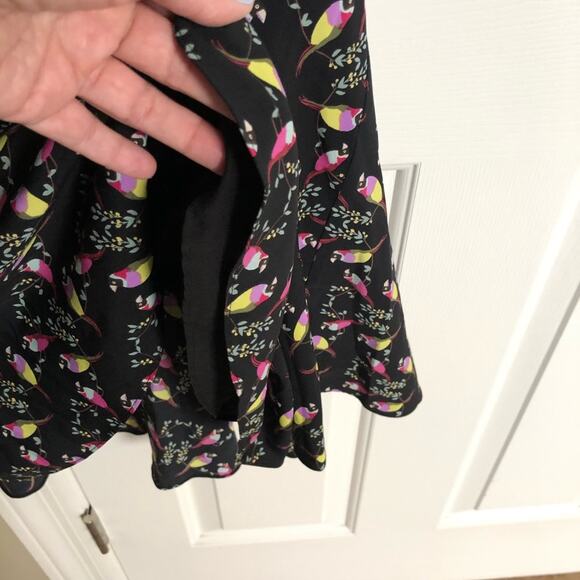 CeCe Bird Print Bitsy Loose Flare Dress EUC 12‎ - Picture 5 of 9